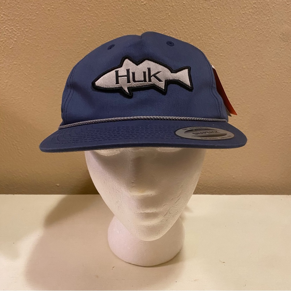 Huk Men’s Redfish Unstructured Anti-Glare Fishing Hat Sargasso Sea SnapBack NWT